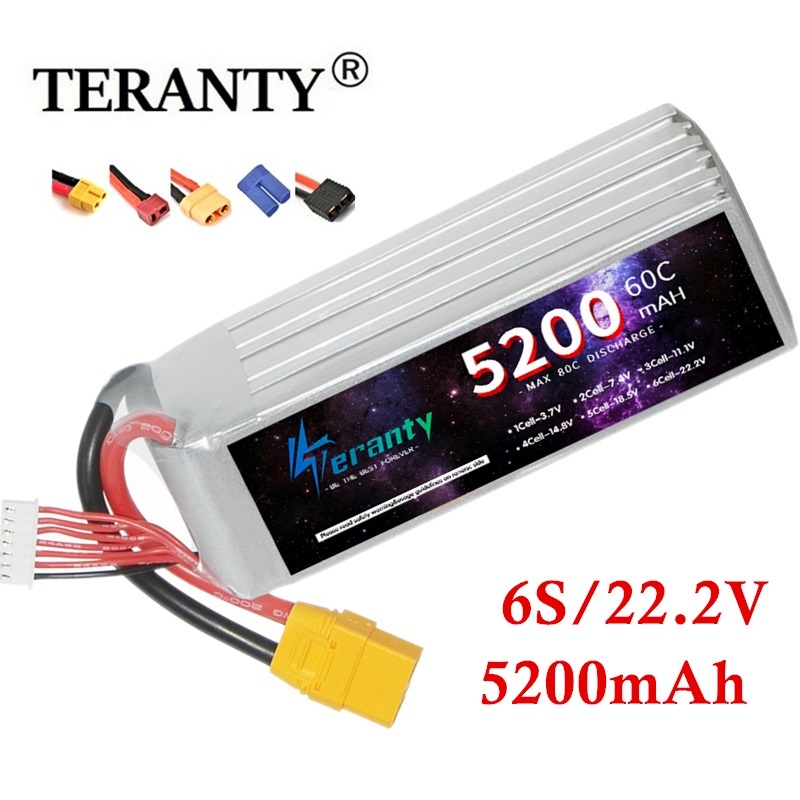 Rc Hobby Factory - タンク、rcモデルパーツ、車、電車、バギー、ボート、60c、5200mah、ec5、xt60 t、xt90、6s、22.2v用のプラグ付きteranty-lioバッテリー