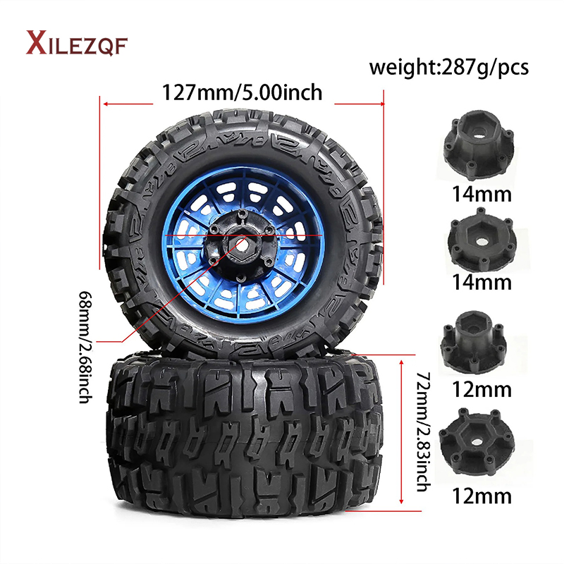 XILEZQF 4個入り 1/10 モンスタートラックタイヤ - Rc Truck Monster のレビューと価格