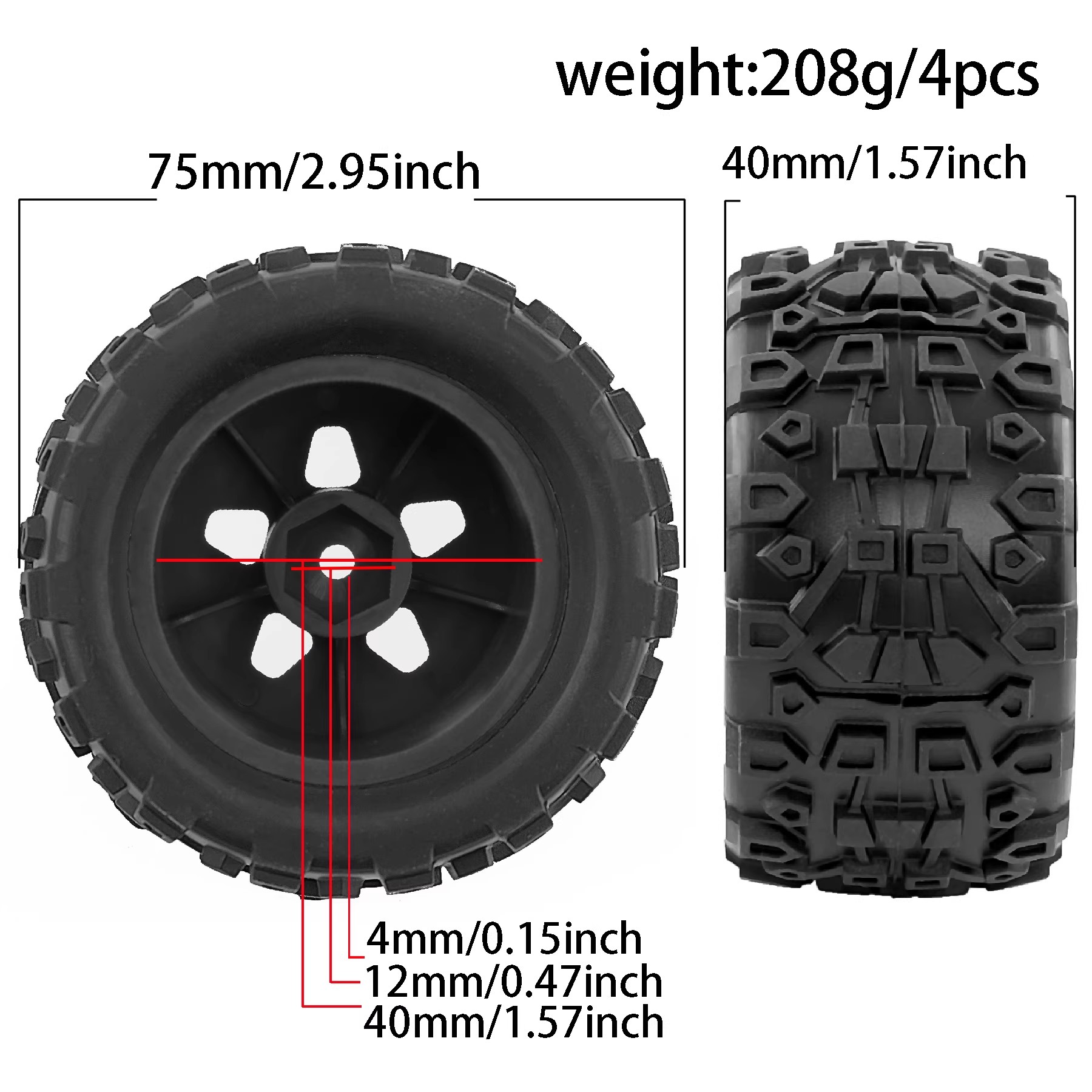 1/18 モンスタートラックタイヤ R374 アップグレード - Rc Truck Monster のレビューと価格