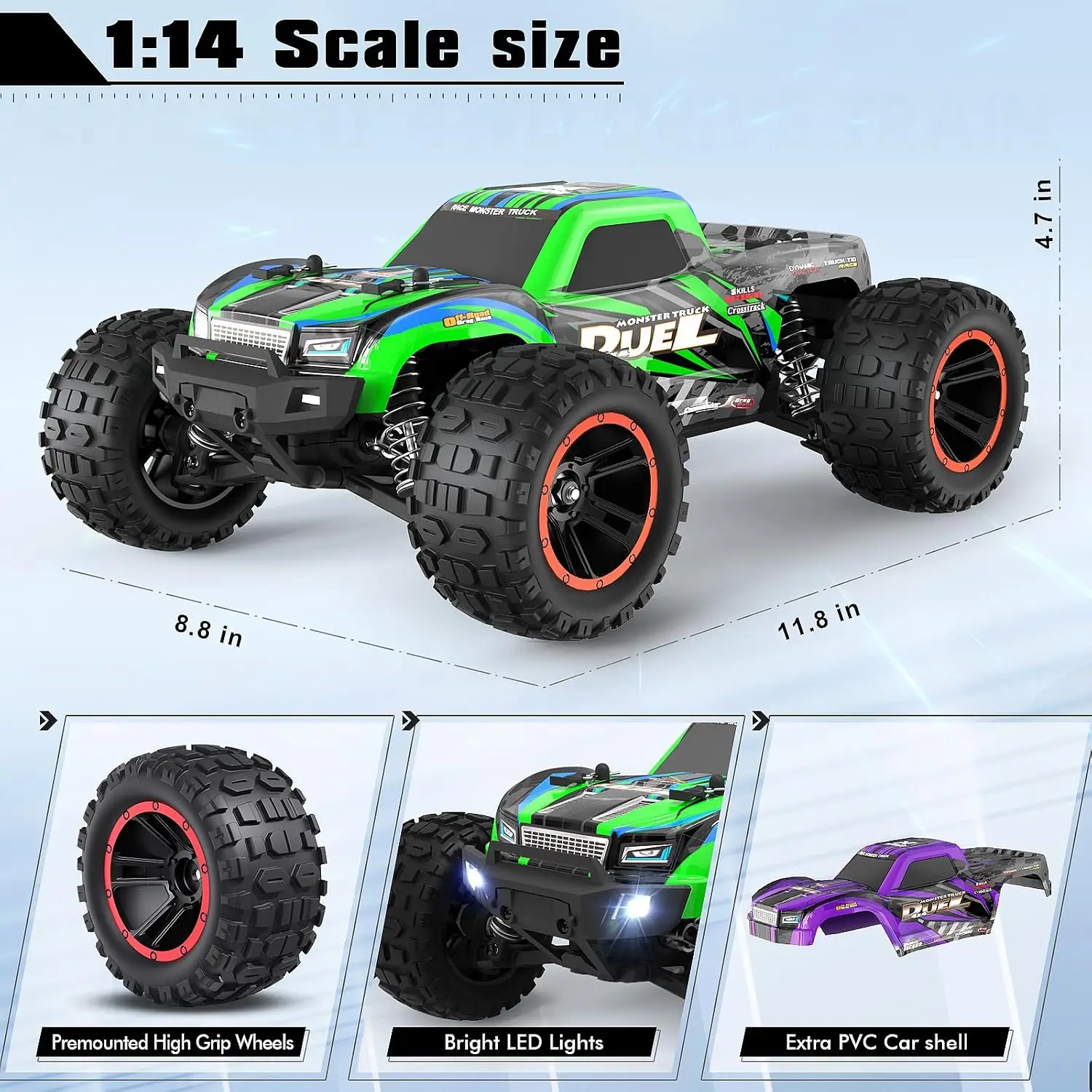 1:14 RCトラック、大人向け高速リモートコントロールカー - Rc Truck Monster のレビューと価格