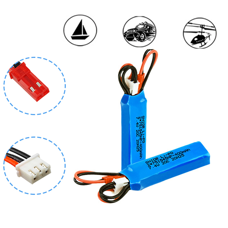 リモートコントロールカーバッテリー,7.4v,400mah, - Rc Hobby Factory のレビューと価格
