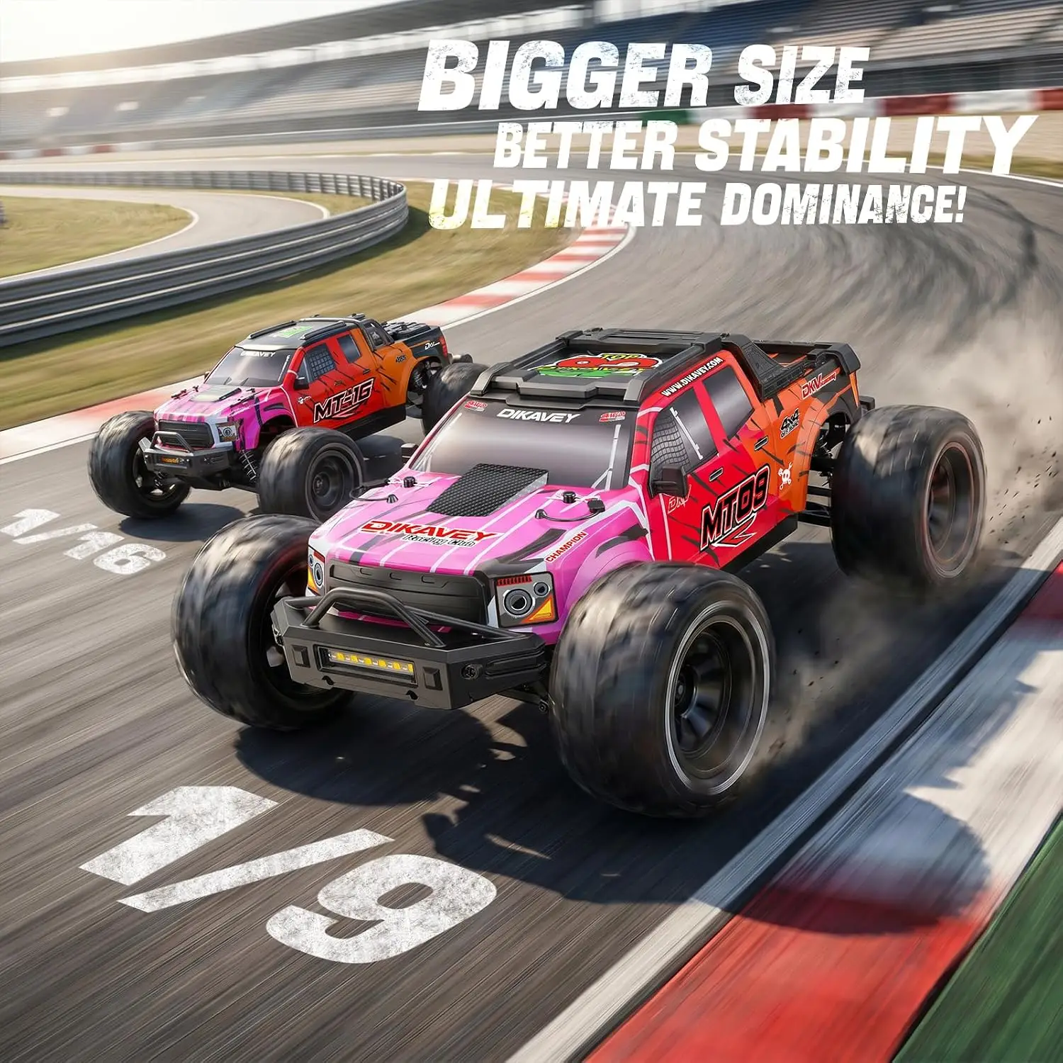 MT09 1/9 4WD ブラシレスRCモンスタートラック、 - Rc Truck Monster のレビューと価格