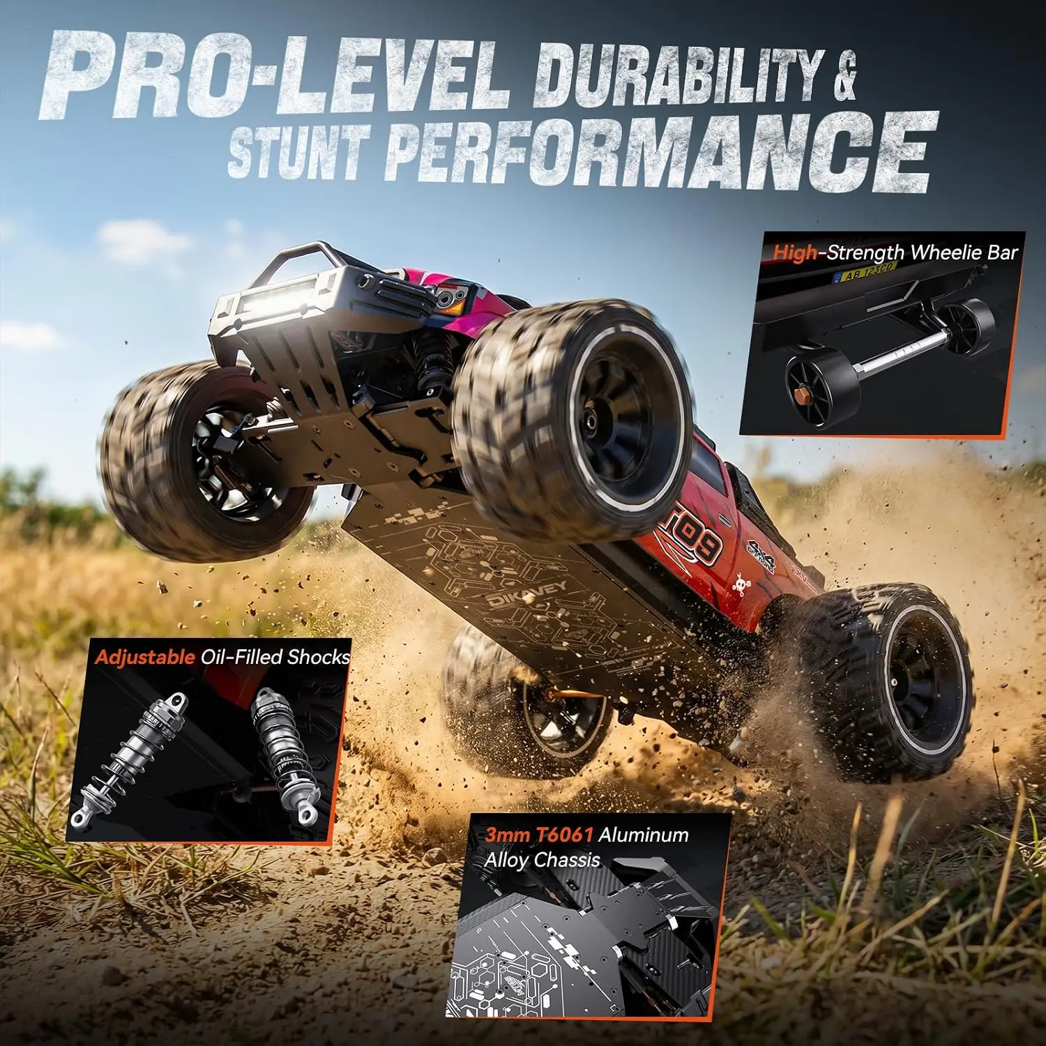 MT09 1/9 4WD ブラシレスRCモンスタートラック、 - Rc Truck Monster のレビューと価格